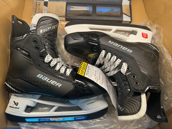 Bauer Supreme Shadow Skates 9 Fit 3 2 Sets Of Fly-Ti Steel New