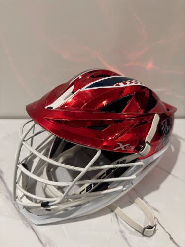 Chrome Red Team Issued Richmond Lacrosse XRS Pro Helmet - Used Cascade XRS Pro Helmet