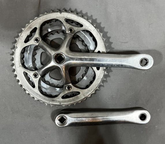 Vintage Suntour Superbe 172.5mm 52/42/30 Silver Aluminum/Steel Triple Crankset