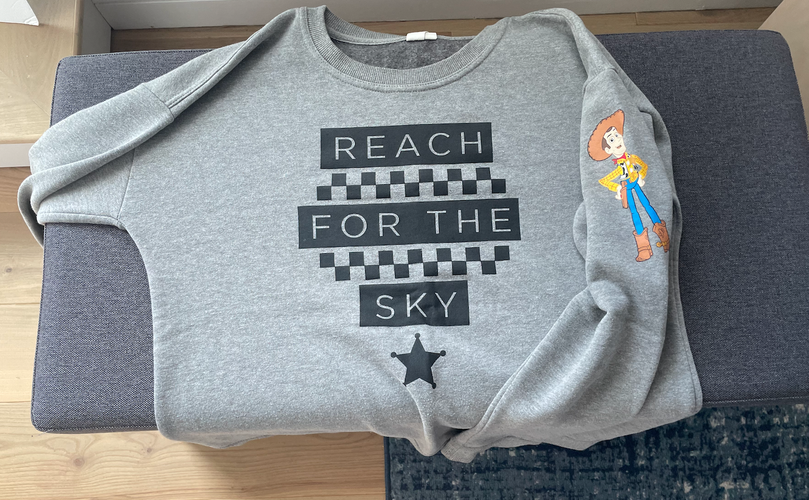 Gray Used Adult Unisex Medium Vans Toy Story "Reach for the Sky" Sweatshirt