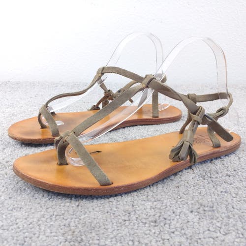 n.d.c. Made by Hand Sandals Womens 41 EU Shoes T-Strap Taupe Slingback Strappy