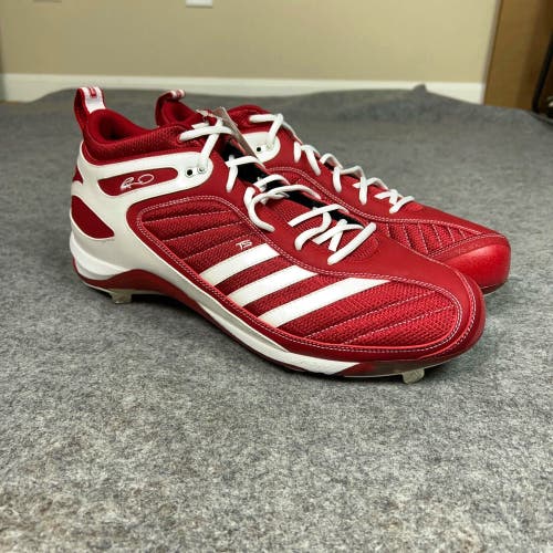 Adidas Mens Baseball Cleat 15 Red Gray AST Ryan Howard Mid Metal Softball Sport