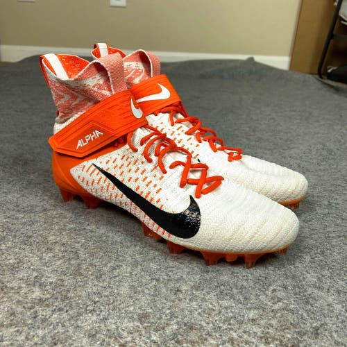 Nike Mens Football Cleats 15 White Orange Shoe Alpha Menace Elite 2 Lacrosse