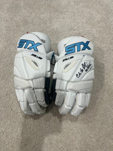 New UNC Team Issued STX Gloves Signed By Coach Breschi