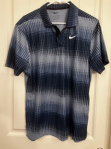 Nike The Tiger Woods Collection Dri-Fit ADV blue ombre polo. Mens medium