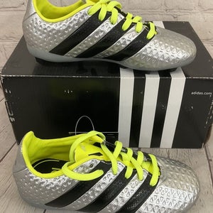 Adidas S42142 Ace 16.4 FxG J Youth Soccer Cleats Silver Black Yellow US 10.5K