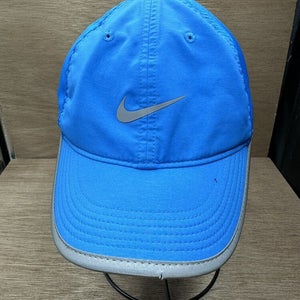 Nike Mens Just Do It Dri-Fit Running Hat Blue Reflective Blue Adjustable  O/S