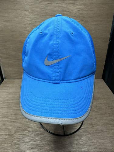 Nike Mens Just Do It Dri-Fit Running Hat Blue Reflective Blue Adjustable  O/S