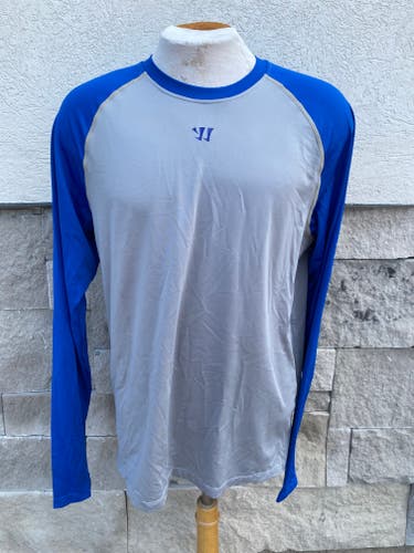 Warrior Game On Long Sleeve Shirt Blue Grey Senior All Sizes 1904