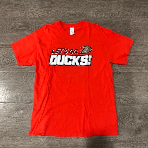 Anaheim Ducks NHL Ice Hockey Orange Let’s Go Ducks Tee Large