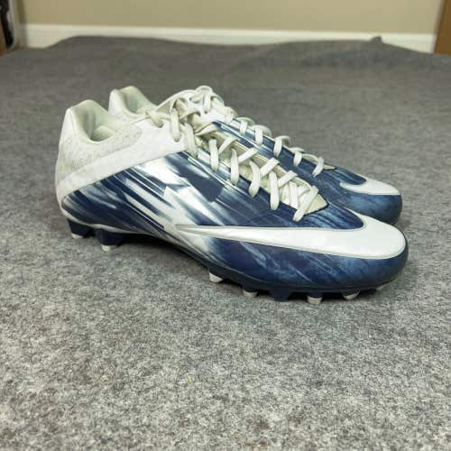 Nike Mens Football Cleats 10.5 White Blue Shoe Lacrosse Vapor Speed 2 Sports