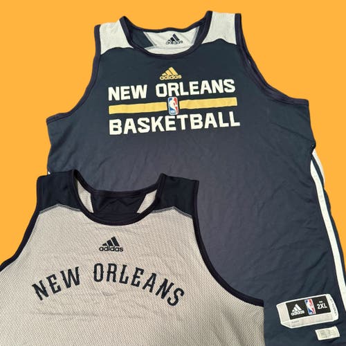NBA 2014 New Orleans Pelicans Reversible Adidas Used Practice Jersey Size 2XL