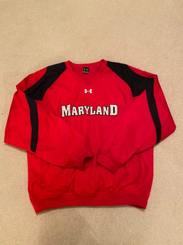 Under Armour Maryland Terrapins Red Pullover Large