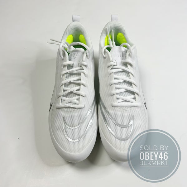 Nike Alpha Huarache 8 Pro White Metallic Silver LAX Lacrosse Cleats 13