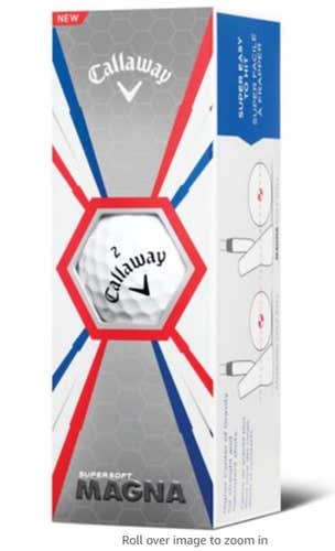 Callaway Supersoft Magna 2019 Golf Balls (White, 3pk) 1 Sleeve Super Long NEW