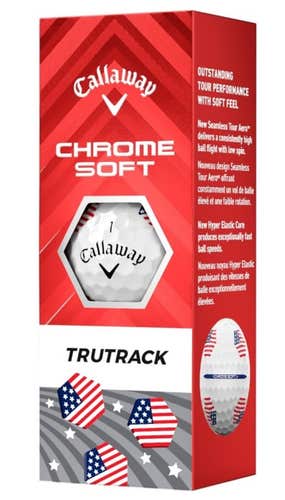 Callaway Chrome Soft Tru Track Golf Balls (USA, 3pk) 1 Sleeve 2024 NEW