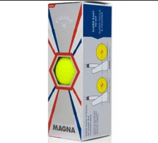 Callaway Supersoft Magna 2019 Golf Balls (Yellow, 3pk) 1 Sleeve Super Long NEW