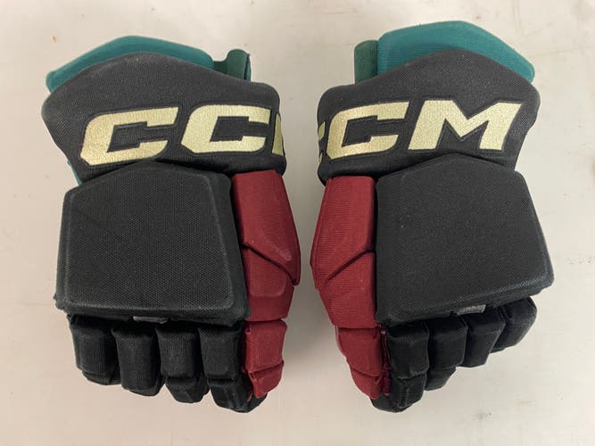 CCM HGTK Tacks Pro Stock Hockey Gloves 14" Black COYOTES 71006