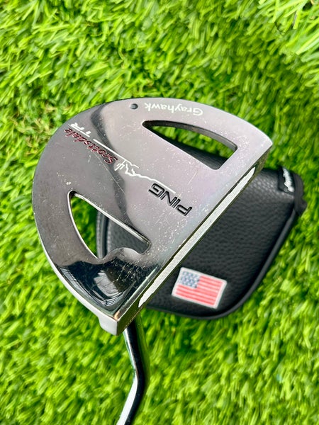 RH PING Scottsdale TR Grayhawk Putter 34” Straight Steel Shaft W/ USA Headcover