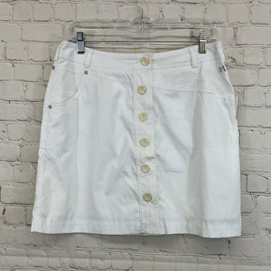 Masters Golf Fashion By Alaska Womens White Button Zip Golf Skort NWT