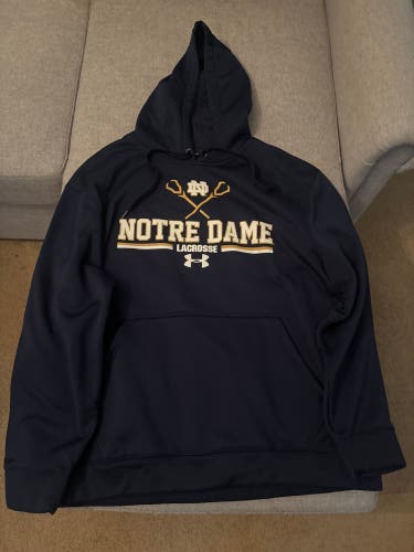University Of Notre Dame Blue Lacrosse Sweatshirt - Size XL