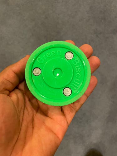 Green Biscuit Hockey Puck