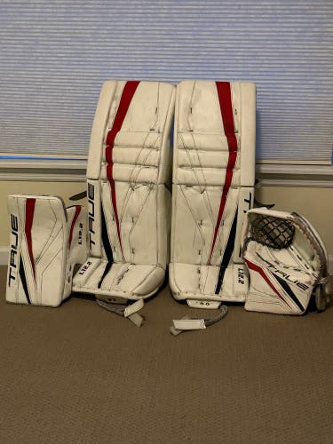 True 12.2 Pro Stock Goalie set White/Red/Black 33”+2