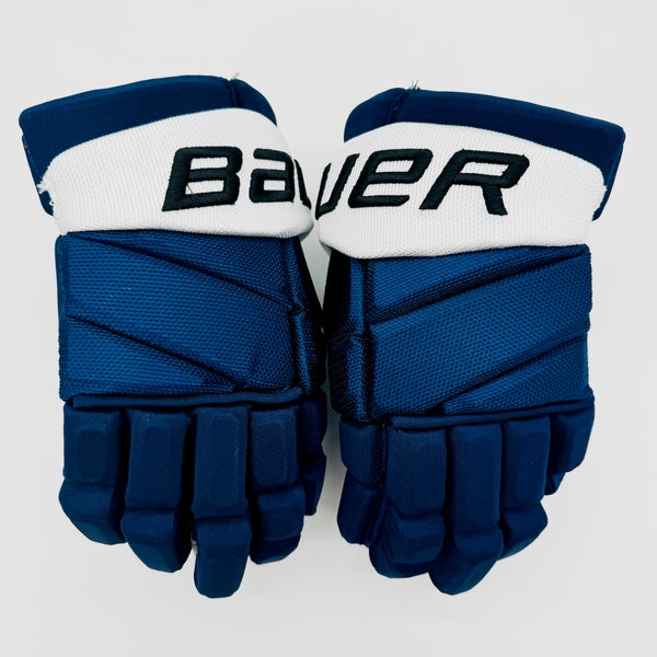 Kucherov Bauer Vapor Hyperlite Hockey Gloves-13"-Grey Clarino Palms-Custom Short Cuffs