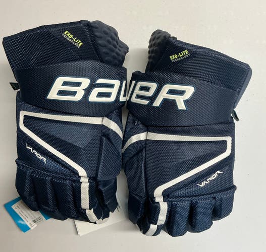 Bauer Vapor Hyperlite Gloves 14” Navy and White