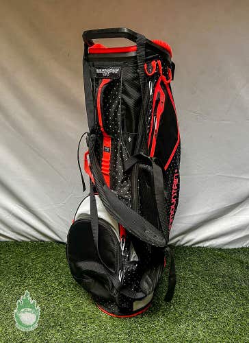 Pre-Owned Sun Mountain SE Golf Stand Bag 4-Way 6 Pockets Neon Pink/Black