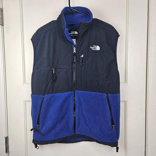 Vtg The North Face Mens Size: M Denali Polartec Fleece Vest Full Zip Blue Black