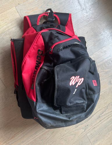 Gently Used Red And black  DeMarini Baseball Backpack