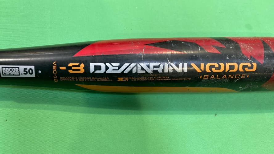 Used 2018 BBCOR DeMarini Voodoo Alloy Bat -3 32"/29OZ