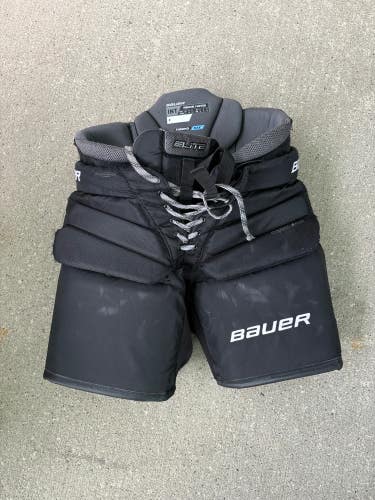 Black Used Intermediate Medium Bauer Elite Hockey Goalie Pants