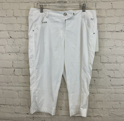 Masters Golf Fashion By Alaska Womens Size 12 White Athletic Capri Pants NWT