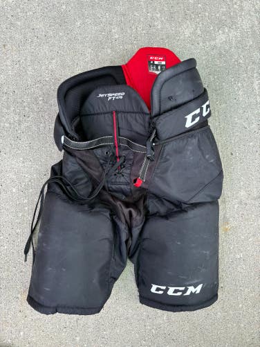 Black Used Junior Large CCM Jetspeed FT475 Hockey Pants