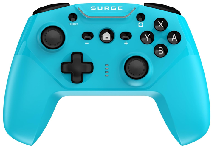 Used Surge Wireless Pro Controller Neon Blue for Nintendo Switch