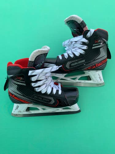 Used Junior Bauer Vapor X2.7 Hockey Goalie Skates Extra Wide Width Size 3.5