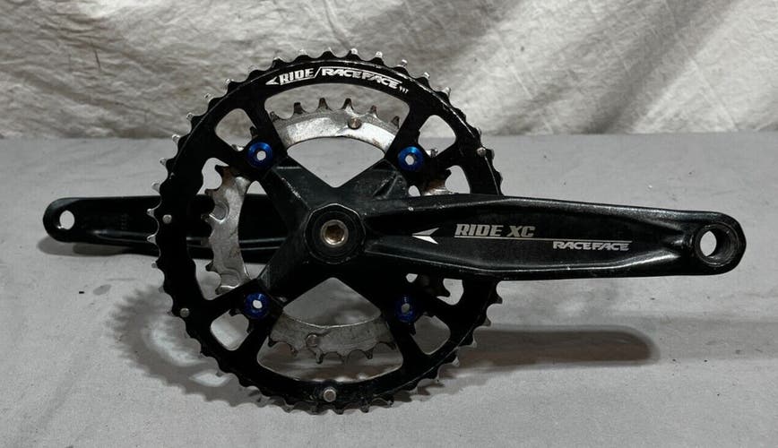 Race Face Ride XC 175mm 44/32 Black Aluminum Double Crankset Steel Small Ring