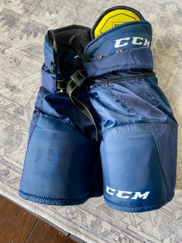 Navy CCM Super Tacks AS1 Hockey Pants +1 Youth Large