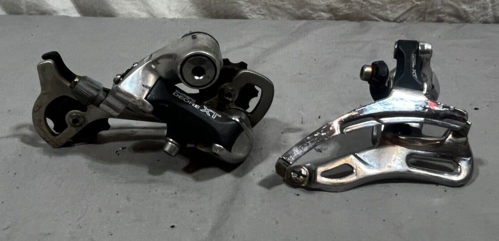 Vintage Shimano Deore XT RD-M737 Rear & FD-M737 3x8 Speed Mtn Bike Derailleurs