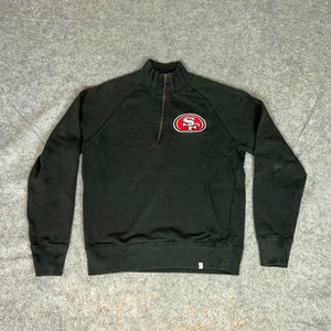San Francisco 49ers Mens Pullover Medium Black Sweatshirt 1/4 Zip Football NFL ^
