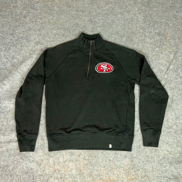 San Francisco 49ers Mens Pullover Medium Black Sweatshirt 1/4 Zip Football NFL ^
