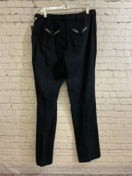 Masters Golf Fashion By Alaska Womens Size 14 Navy Blue Cotton Golf Pants NWT