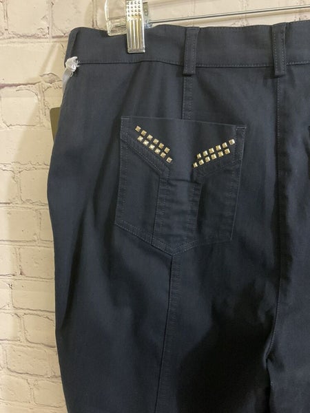 Masters Golf Fashion By Alaska Womens Size 14 Navy Blue Cotton Golf Pants NWT