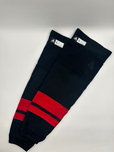 Carolina Hurricanes Black Game Used Senior Adidas Pro Stock Socks