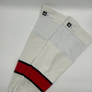 Carolina Hurricanes White Game Used Senior Adidas Pro Stock Socks