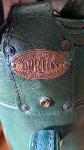 Vintage Burton MFG Co. Green Leather Golf Bag, Jasper Alabama