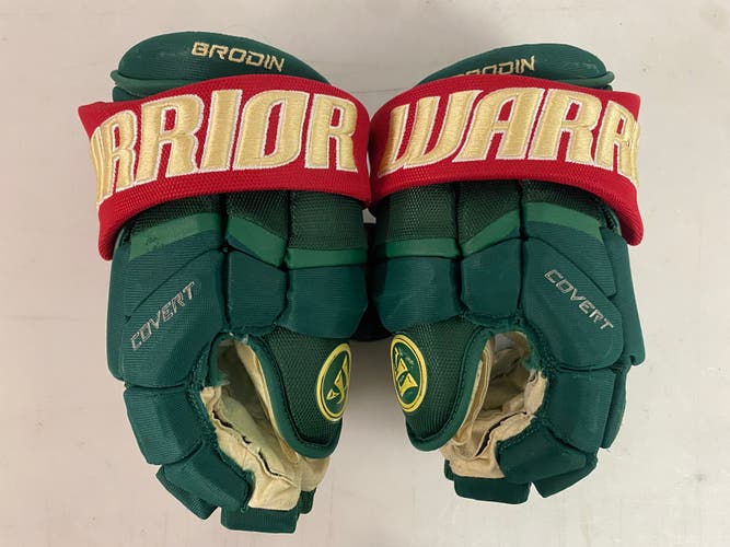 Warrior Covert PRO Pro Stock 14” Hockey Gloves Game Used BRODIN Minnesota Wild 71102