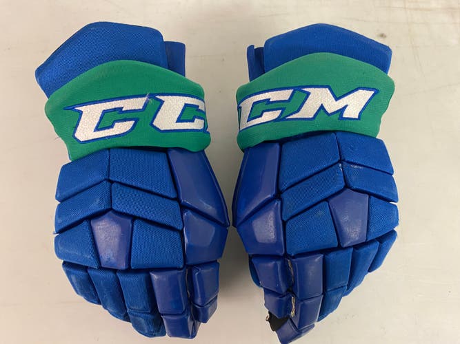 CCM HG42 Pro Stock Hockey Gloves 14" Blue BRONCOS 71107